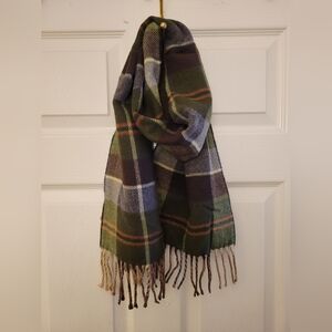 Chaps Plaid Fringe Scarf
